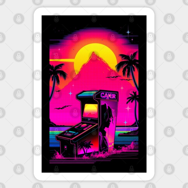 Retrowave Gamer Sticker by ArtDiggs